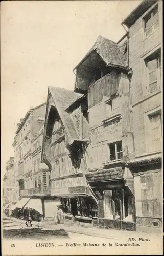 Ak Lisieux Calvados, Vieilles Maisons de la Grande Rue