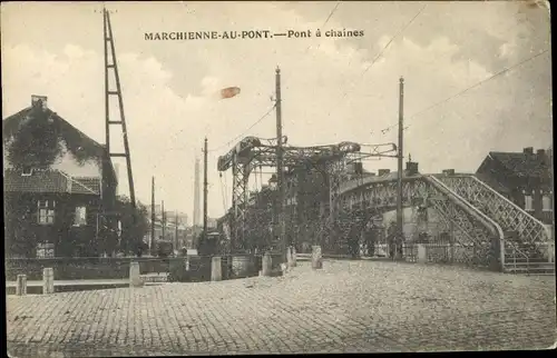 Ak Marchienne au Pont Charleroi Wallonien Hennegau, Pont a chaines
