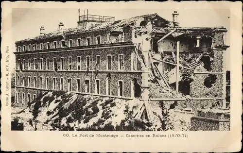Ak Montrouge Hauts de Seine, Le Fort de Montrouge, Caserne en Ruines, Kriegszerstörung
