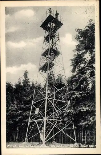 Ak Grünenplan Delligsen Niedersachsen, Wilhelm Raabe Turm auf dem Hils