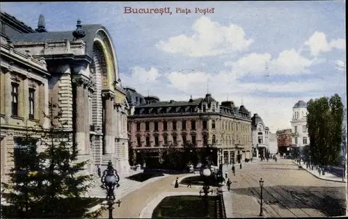 Ak București Bukarest Rumänien, Piata Postei