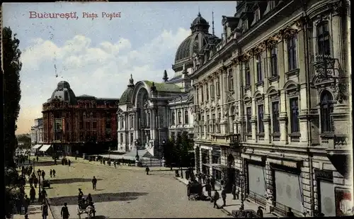 Ak București Bukarest Rumänien, Piata Postei