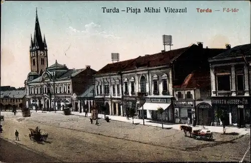 Ak Turda Torda Thorenburg Rumänien, Piata Mihai Viteazul
