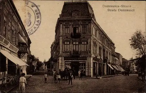 Ak Galați Galatz Rumänien, Domneasca Straße, Strada Domeasca, Apotheke