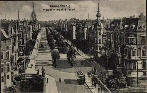 Ak Braunschweig in Niedersachsen, Kaiser Wilhelm Straße