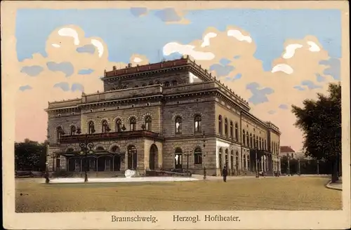 Ak Braunschweig in Niedersachsen, Herzogl. Hoftheater