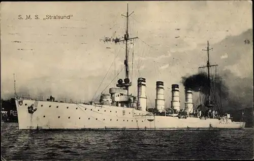 Ak Deutsches Kriegsschiff, SMS Stralsund, Kleiner Kreuzer, Kaiserliche Marine