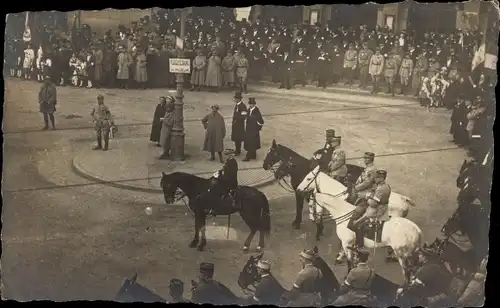 Foto Ak Colmar Kolmar Elsass Haut Rhin, französischer General de Castelnau, 1918