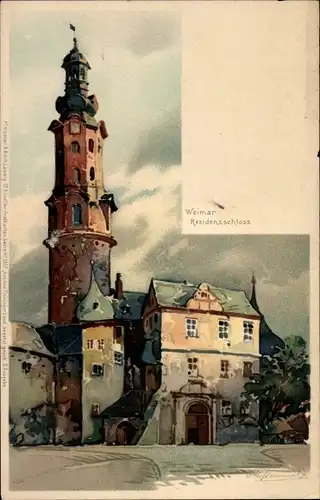 Künstler Litho Weimar Thüringen, Residenzschloss