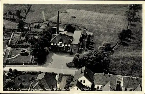 Ak Zetel in Oldenburg Friesland, Molkereigenossenschaft, Luftbild