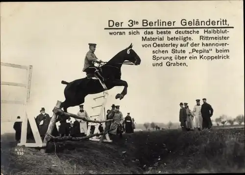 Ak 3. Berliner Geländeritt, Rittmeister von Oesterley auf Pepita