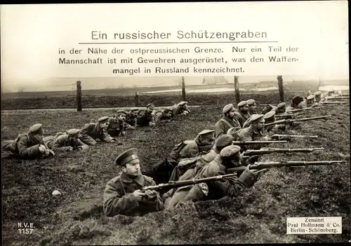 Ak Ostfront, Russischer Schützengraben, Waffenmangel, I WK