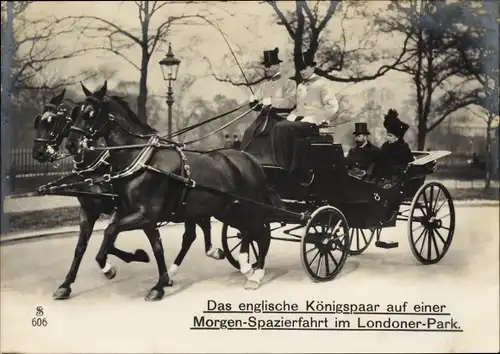 Ak London City, Georg V, König von Großbritannien, Maria von Teck, Kutsche