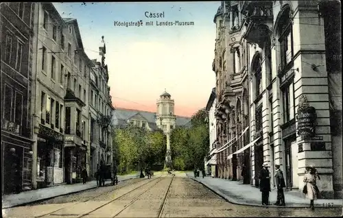 Ak Kassel in Hessen, Königstraße mit Landesmuseum
