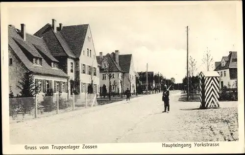 Ak Zossen in Brandenburg, Truppenlager, Haupteingang Yorkstraße