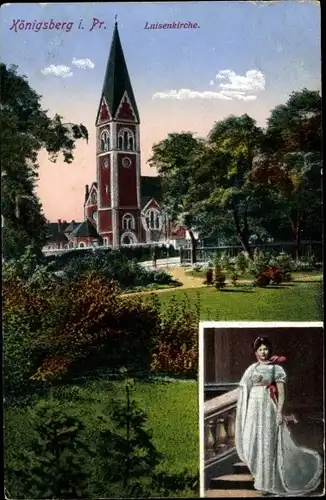 Ak Kaliningrad Königsberg Ostpreußen, Luisenkirche, Frauenportrait