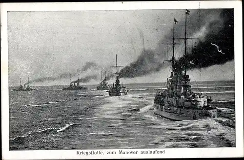 Ak Deutsche Kriegsschiffe, Manöver, Kriegsflotte