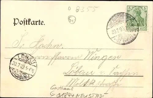 Ak Neustadt in Sachsen, Hohwaldschänke