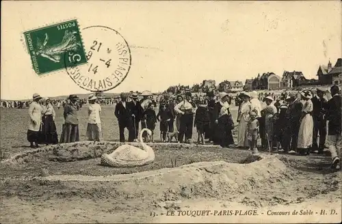 Ak Le Touquet Paris Plage Pas de Calais, Sandwettbewerb, Strand