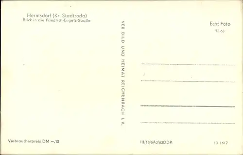 Ak Hermsdorf in Thüringen, Friedrich Engels Straße