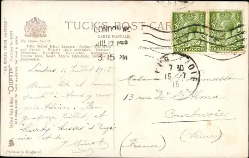 Ak Royal Irish Lancer, britischer Soldat