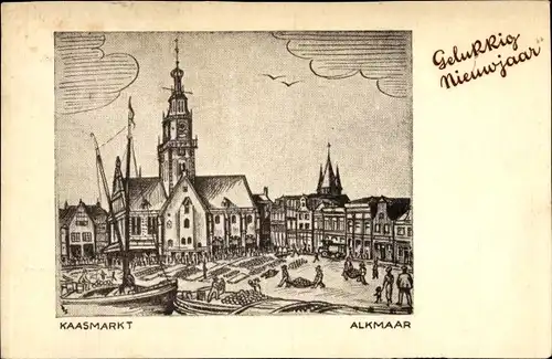 Künstler Ak Alkmaar Nordholland Niederlande, Kaasmarkt