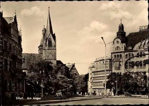 Ak Erfurt in Thüringen, am Anger, Kaufhaus, Kirche