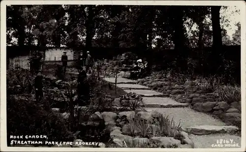 Ak Streatham Lambeth London England, Rock Garden, Park, The Rookery