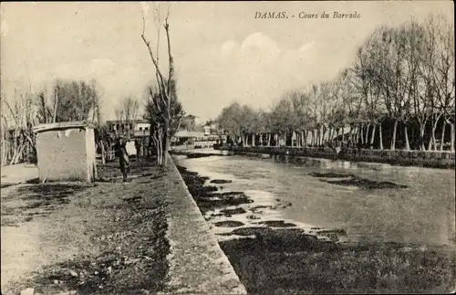 Ak Damaskus Syrien, Barrada, Flusslauf