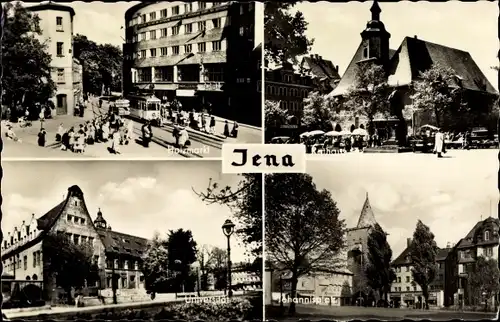 Ak Jena in Thüringen, Holzmarkt, Rathaus, Universität, Johannisplatz