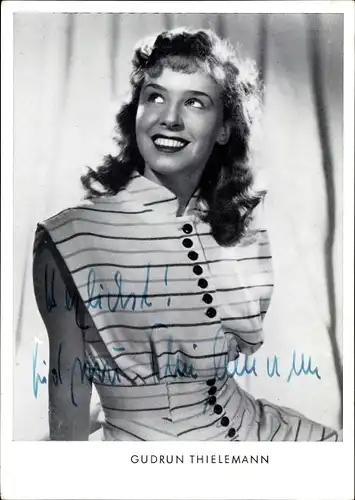 Ak Schauspielerin Gudrun Thielemann, Portrait, Autogramm