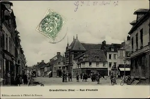 Ak Grandvilliers Oise, Rue d&#39;Aumale