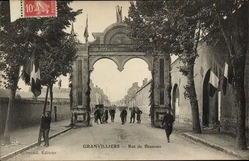 Ak Grandvilliers Oise, Rue de Beauvais
