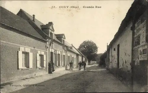 Ak Gury Oise, Grande Rue