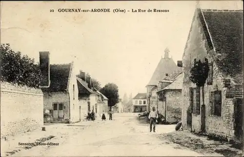 Ak Gournay sur Aronde Oise, Rue de Ressons