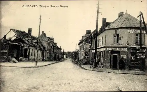 Ak Guiscard-Oise, Rue de Noyon
