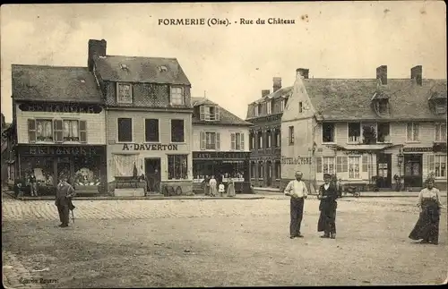 Ak Formerie Oise, Rue du Chateau, Hotel