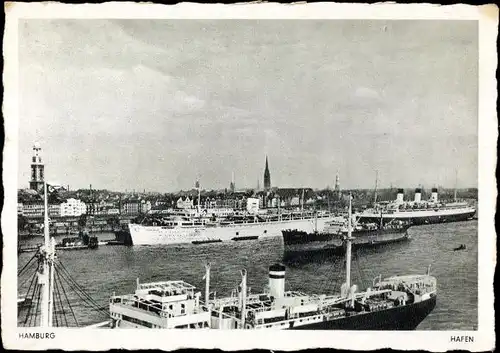 Ak Hamburg, Hafen, Dampfer