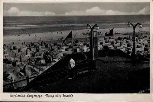 Ak Nordseebad Wangerooge in Ostfriesland, Abstieg zum Strand