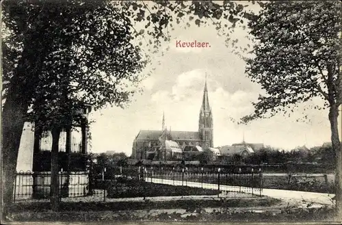 Ak Kevelaer am Niederrhein, Panorama, Kirche