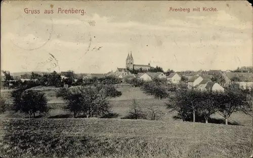 Ak Arenberg Koblenz am Rhein, Ortsansicht, Kirche