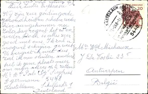 Ak Kastellaun im Hunsrück, Platz, Springbrunnen