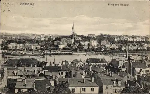 Ak Flensburg in Schleswig Holstein, Totalansicht, Duburg