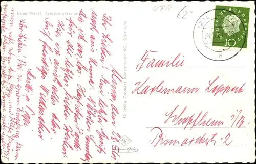 Ak Unna in Westfalen, Kreisberufsschule