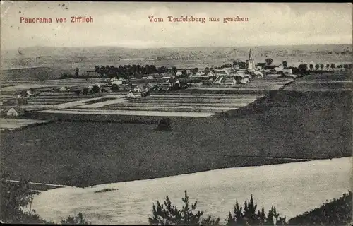 Ak Zyfflich Kranenburg am Niederrhein, Gesamtansicht, Teufelsberg