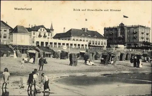 Ak Westerland auf Sylt, Strandhalle und Miramar