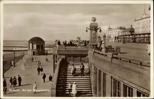 Ak Nordseebad Borkum, Promenade, Wandelhalle