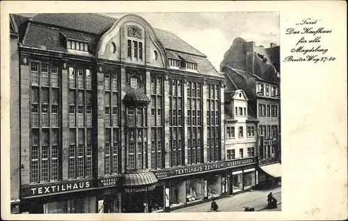 Ak Magdeburg, Textilhaus Zentrum, Tezet, Breiter Weg 57-60