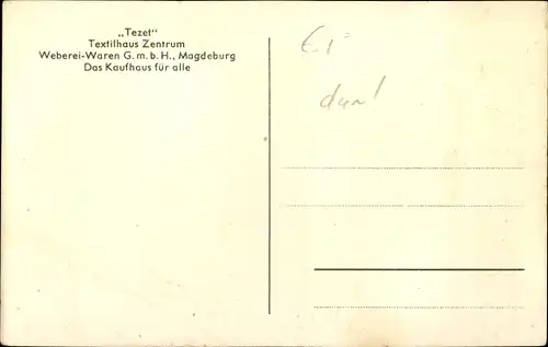 Ak Magdeburg, Textilhaus Zentrum, Tezet, Breiter Weg 57-60