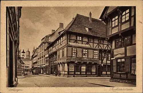 Ak Göttingen in Niedersachsen, Barfüßerstraße, Fachwerkhäuser